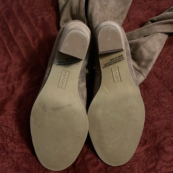 REPORT over the knee boots 3”heels suede feel women’s size 9 Taupe color walking - Picture 5 of 11